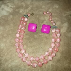 Vintage necklace with post earrings